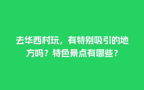 去华西村玩，有特别吸引的地方吗？特色景点有哪些？