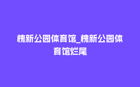 槐新公园体育馆_槐新公园体育馆烂尾