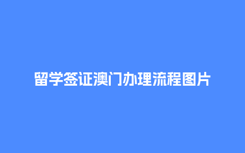 留学签证澳门办理流程图片