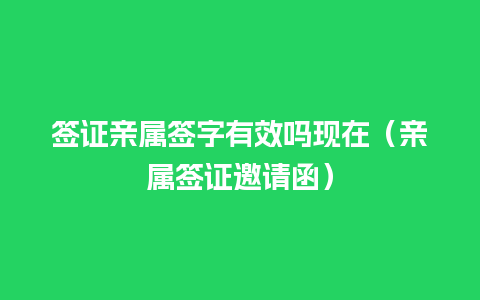 签证亲属签字有效吗现在（亲属签证邀请函）