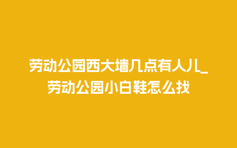 劳动公园西大墙几点有人儿_劳动公园小白鞋怎么找