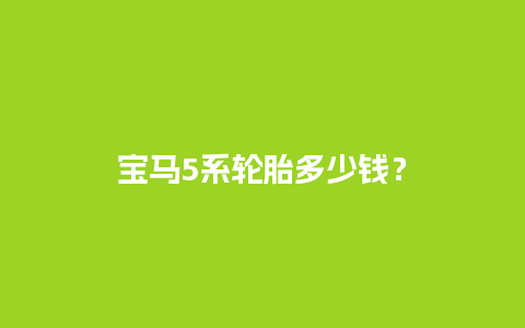 宝马5系轮胎多少钱？