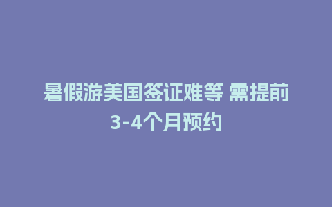 暑假游美国签证难等 需提前3-4个月预约