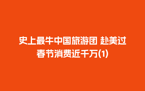 史上最牛中国旅游团 赴美过春节消费近千万(1)