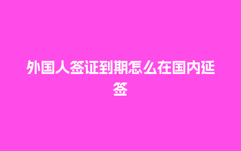 外国人签证到期怎么在国内延签