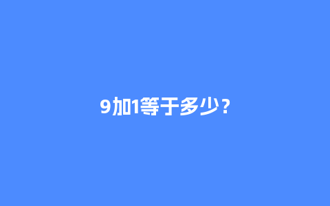 9加1等于多少？