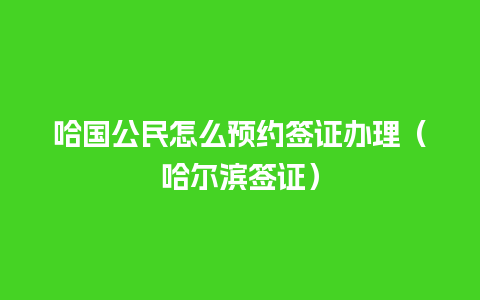 哈国公民怎么预约签证办理（哈尔滨签证）