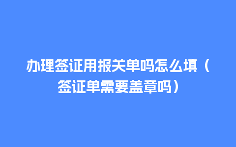 办理签证用报关单吗怎么填（签证单需要盖章吗）