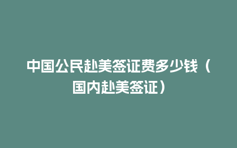 中国公民赴美签证费多少钱（国内赴美签证）