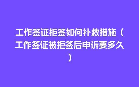 工作签证拒签如何补救措施（工作签证被拒签后申诉要多久）