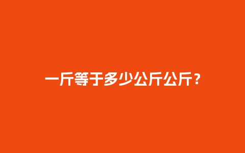 一斤等于多少公斤公斤？