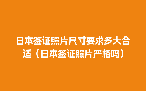 日本签证照片尺寸要求多大合适（日本签证照片严格吗）