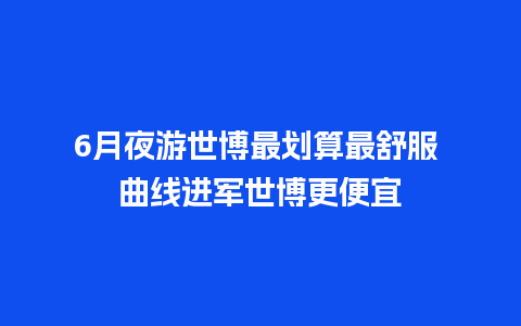 6月夜游世博最划算最舒服 曲线进军世博更便宜