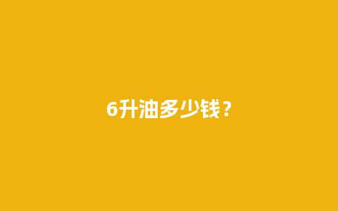 6升油多少钱？