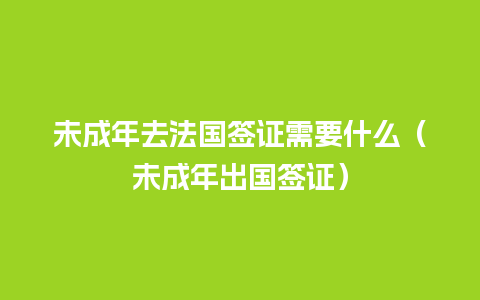 未成年去法国签证需要什么（未成年出国签证）