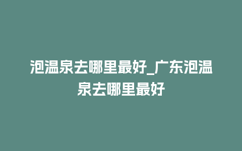 泡温泉去哪里最好_广东泡温泉去哪里最好