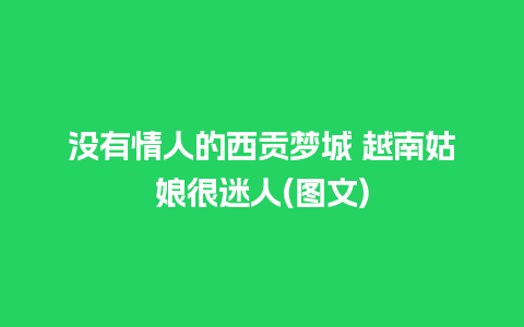 没有情人的西贡梦城 越南姑娘很迷人(图文)