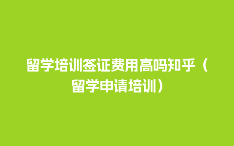 留学培训签证费用高吗知乎（留学申请培训）