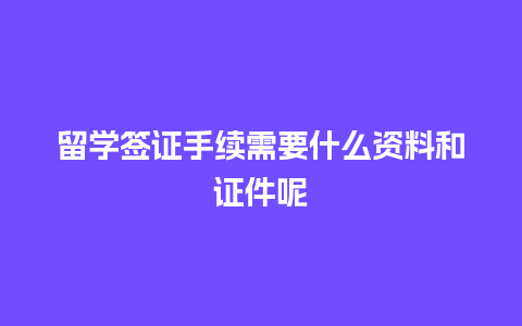 留学签证手续需要什么资料和证件呢