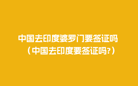 中国去印度婆罗门要签证吗 （中国去印度要签证吗?）