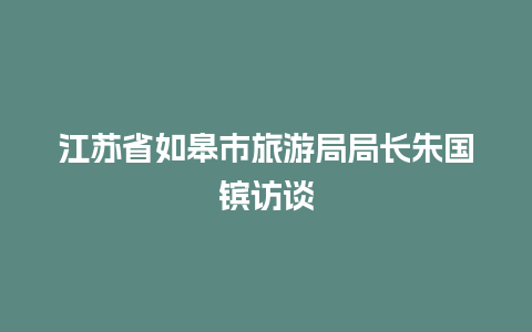 江苏省如皋市旅游局局长朱国镔访谈