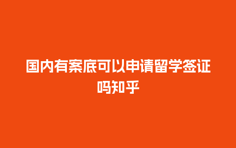 国内有案底可以申请留学签证吗知乎