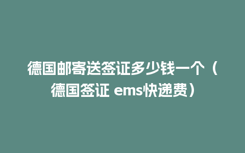 德国邮寄送签证多少钱一个（德国签证 ems快递费）