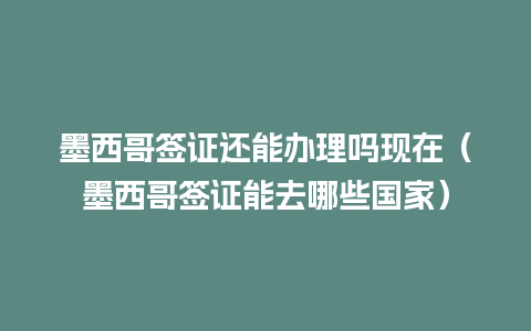 墨西哥签证还能办理吗现在（墨西哥签证能去哪些国家）