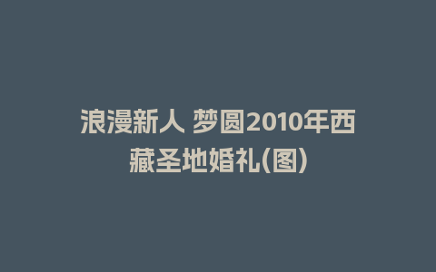 浪漫新人 梦圆2010年西藏圣地婚礼(图)