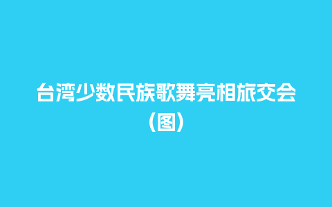 台湾少数民族歌舞亮相旅交会(图)