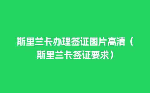 斯里兰卡办理签证图片高清（斯里兰卡签证要求）