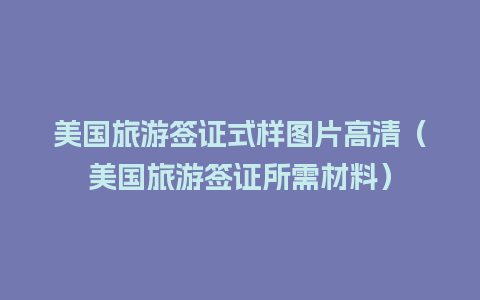 美国旅游签证式样图片高清（美国旅游签证所需材料）