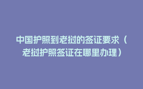 中国护照到老挝的签证要求（老挝护照签证在哪里办理）