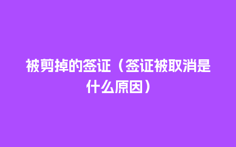 被剪掉的签证（签证被取消是什么原因）