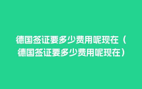 德国签证要多少费用呢现在（德国签证要多少费用呢现在）