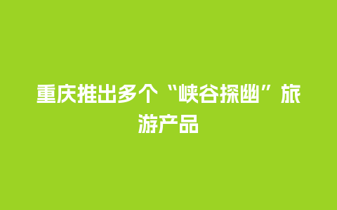 重庆推出多个“峡谷探幽”旅游产品