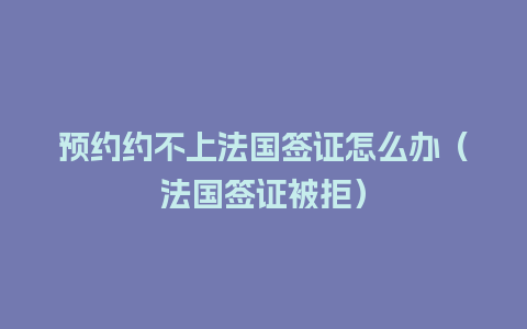 预约约不上法国签证怎么办（法国签证被拒）