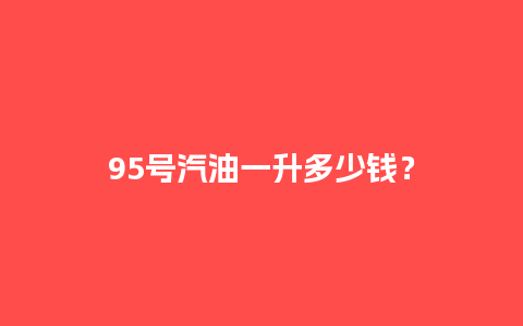 95号汽油一升多少钱？