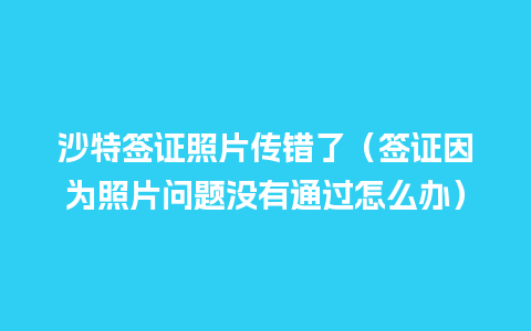 沙特签证照片传错了（签证因为照片问题没有通过怎么办）