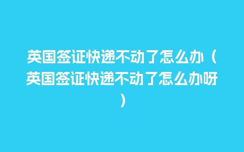 英国签证快递不动了怎么办（英国签证快递不动了怎么办呀）