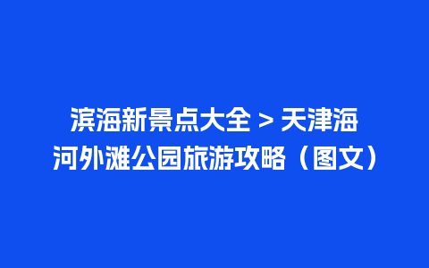 滨海新景点大全 > 天津海河外滩公园旅游攻略（图文）