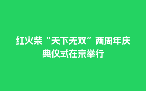 红火柴“天下无双”两周年庆典仪式在京举行