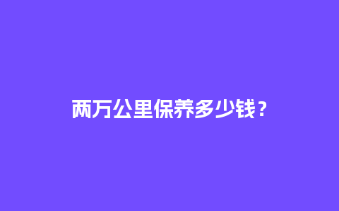 两万公里保养多少钱？