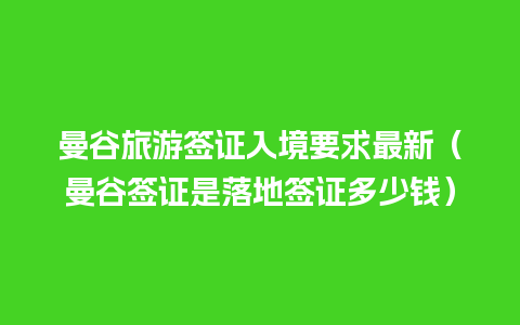 曼谷旅游签证入境要求最新（曼谷签证是落地签证多少钱）