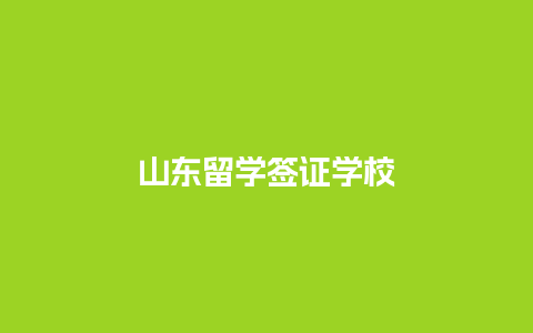 山东留学签证学校