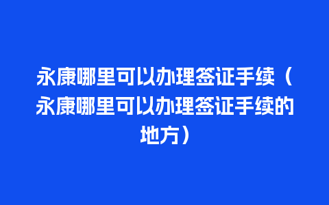 永康哪里可以办理签证手续（永康哪里可以办理签证手续的地方）