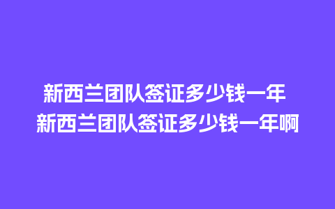 新西兰团队签证多少钱一年 新西兰团队签证多少钱一年啊