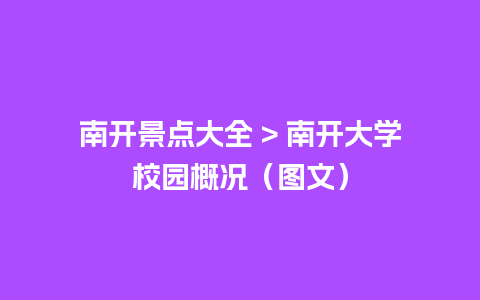 南开景点大全 > 南开大学校园概况（图文）