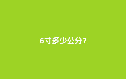 6寸多少公分？