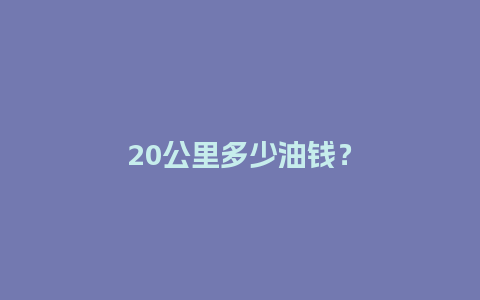 20公里多少油钱？